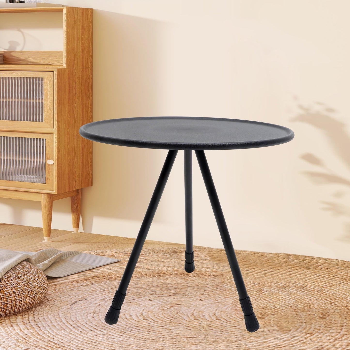 RENACLIPY 1Pack Foldable Table Camping Black Portable and Compact Design for Outdoor Hiking and Picnic