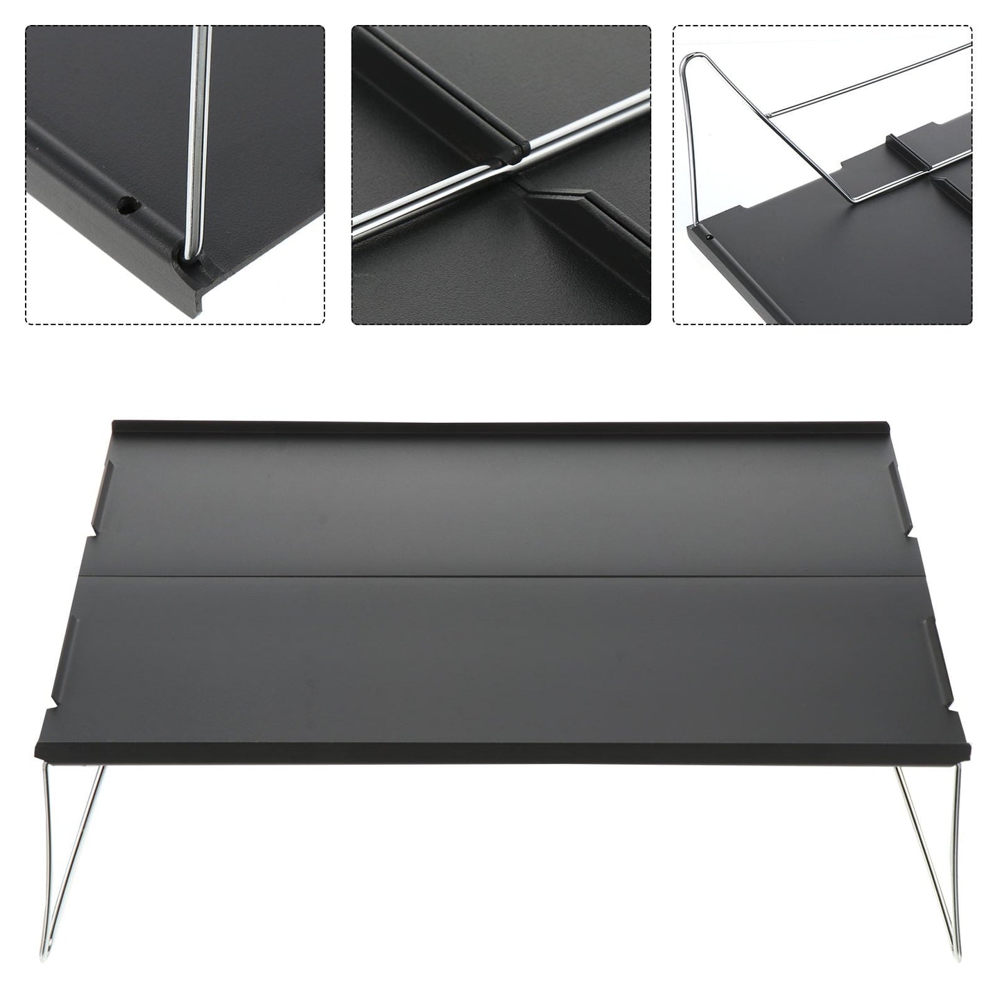 SWETRACE 1 Set Grey Rectangular Portable Table for Camping and Picnic Foldable Small Outdoor Table