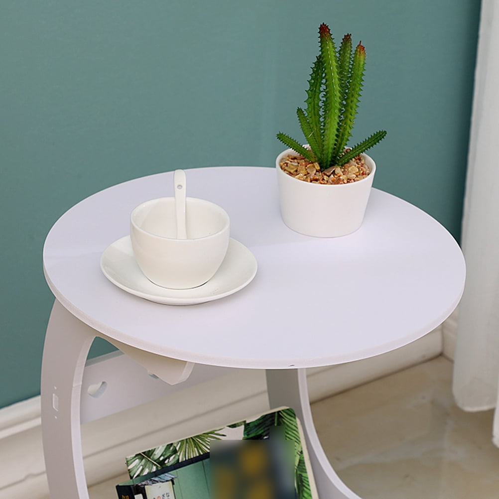 TAILTOSS Modern Accent Table Mini Coffee Table Bamboo with Snack Holder for Sofa Bed Side Use 1Pcs 18.47X14.15X9.43in