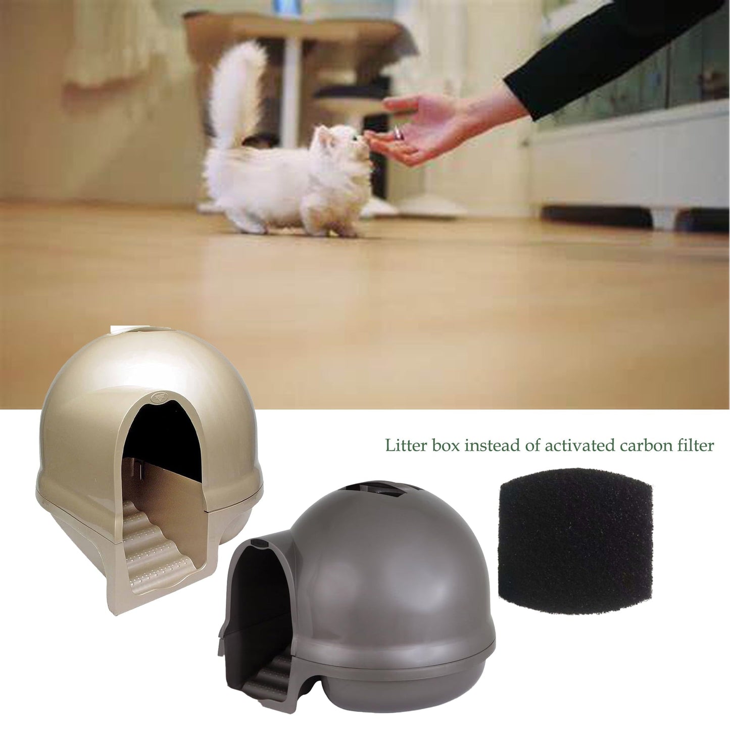 Genligt Activated Carbon Filters Compatible with Petmate Booda Dome Clean Step Cat Litter Box, Replacement Official Size, 4 Pack