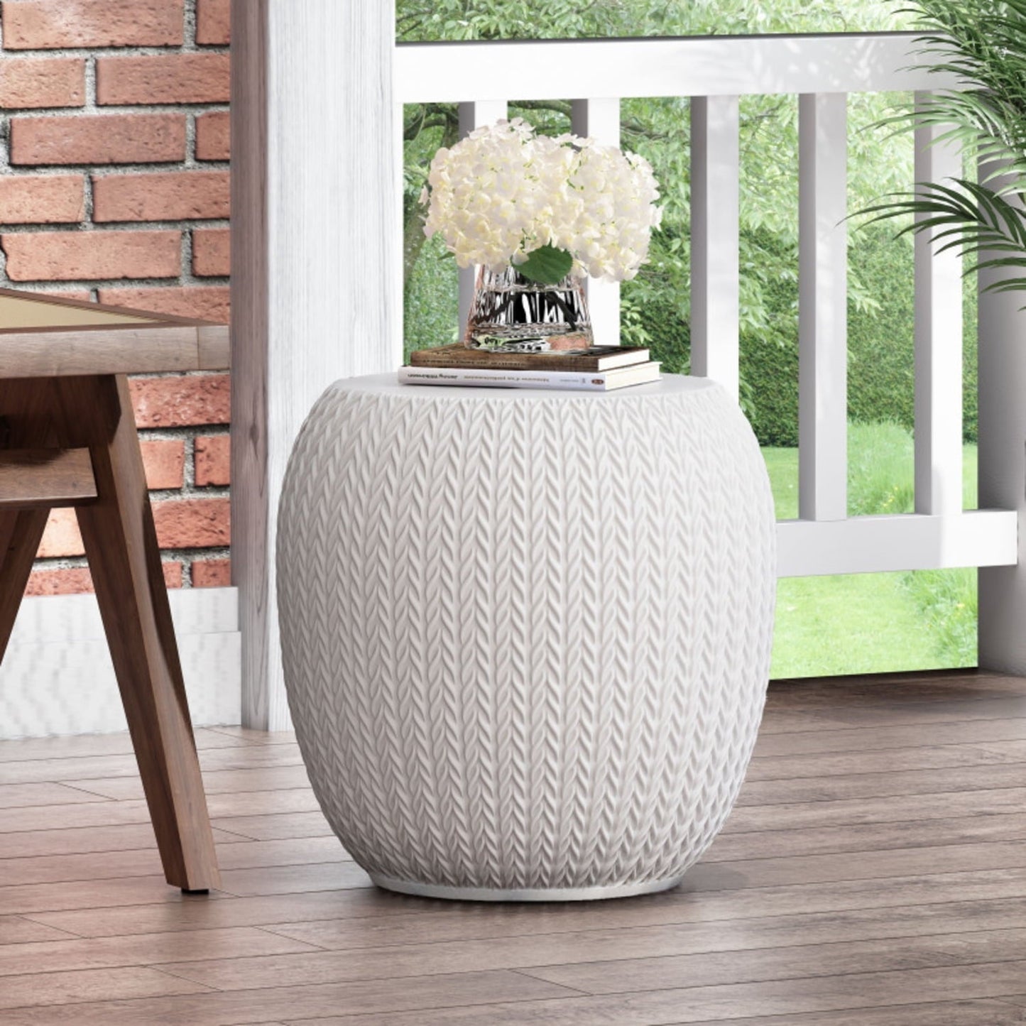 DIANJIE Outdoor LightWeight Concrete Side Table