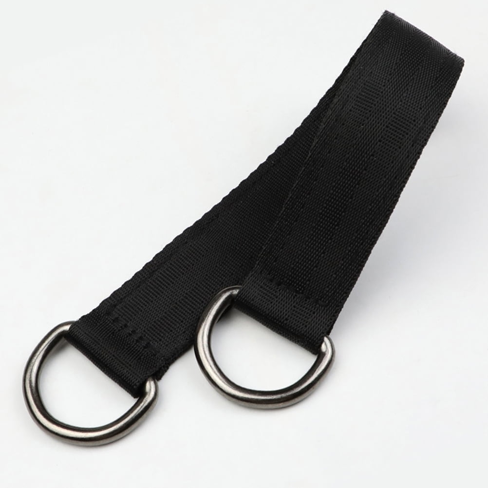 RENACLIPY 6Pcs Black Tree Swings Straps for Outdoor Picnic Camping with Stainless Steel and Polyester 11.2X1X0.2In