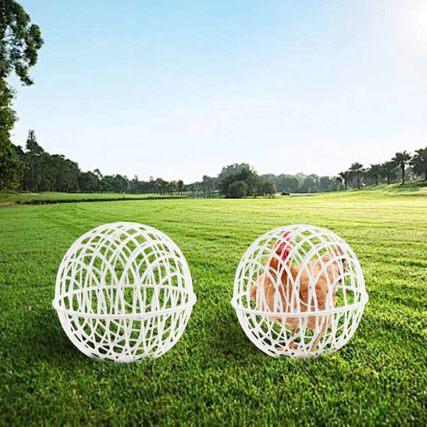 Chicken Cage Rolling, 2025 New Chicken Coop, Mobile Poultry Enclosure Round Hutch, Pet Removable Cage, Dog Horse Trampling,for Pet Outdoor Farm Use(3 Size)