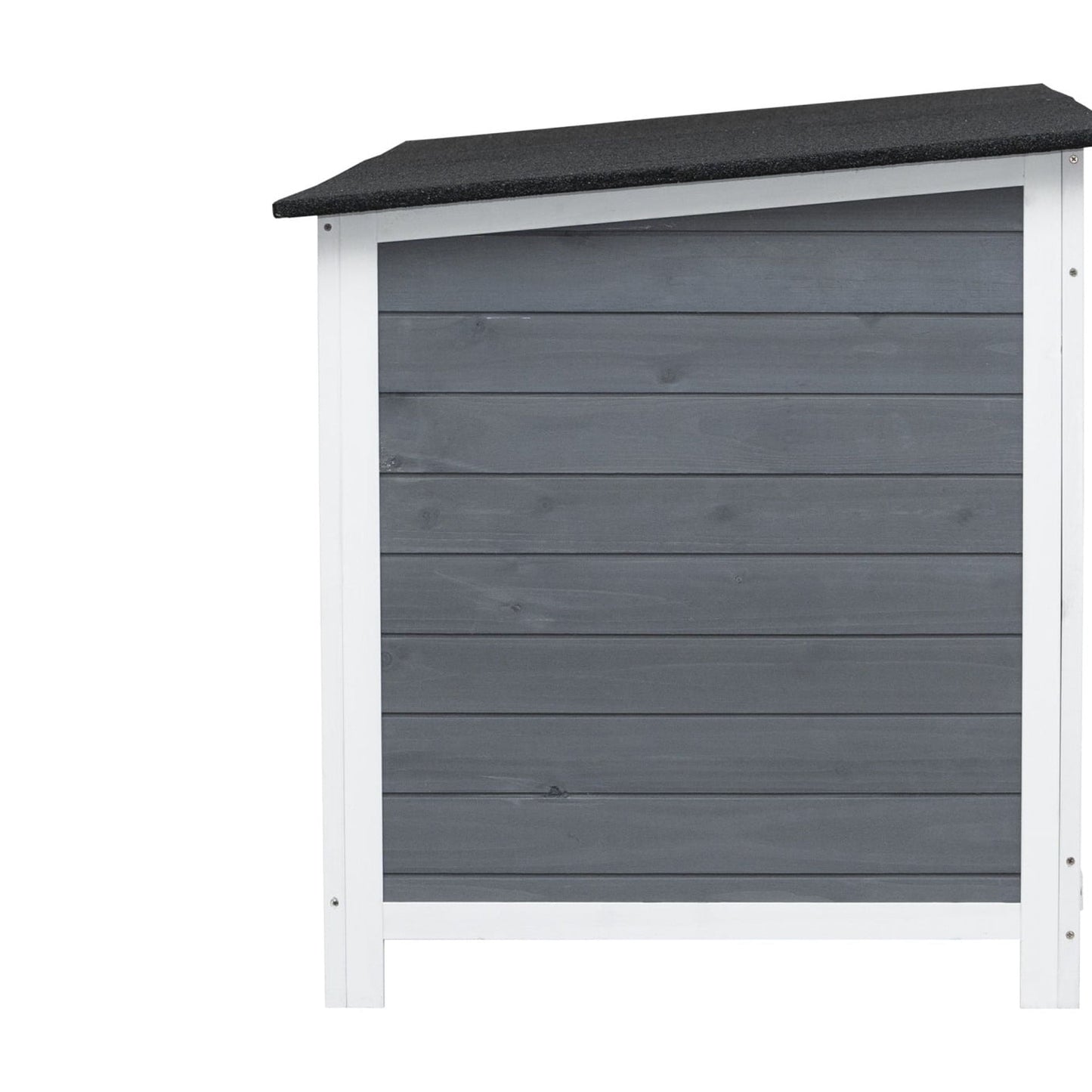 Outdoor Chicken Coop with Run Cage for 3-4 chickens, Wooden Hen House with Nesting Box and Pull Out Tray, Weatherproof Chicken Hutch for Rabbit, Poultry Pet, Duck, Gray
