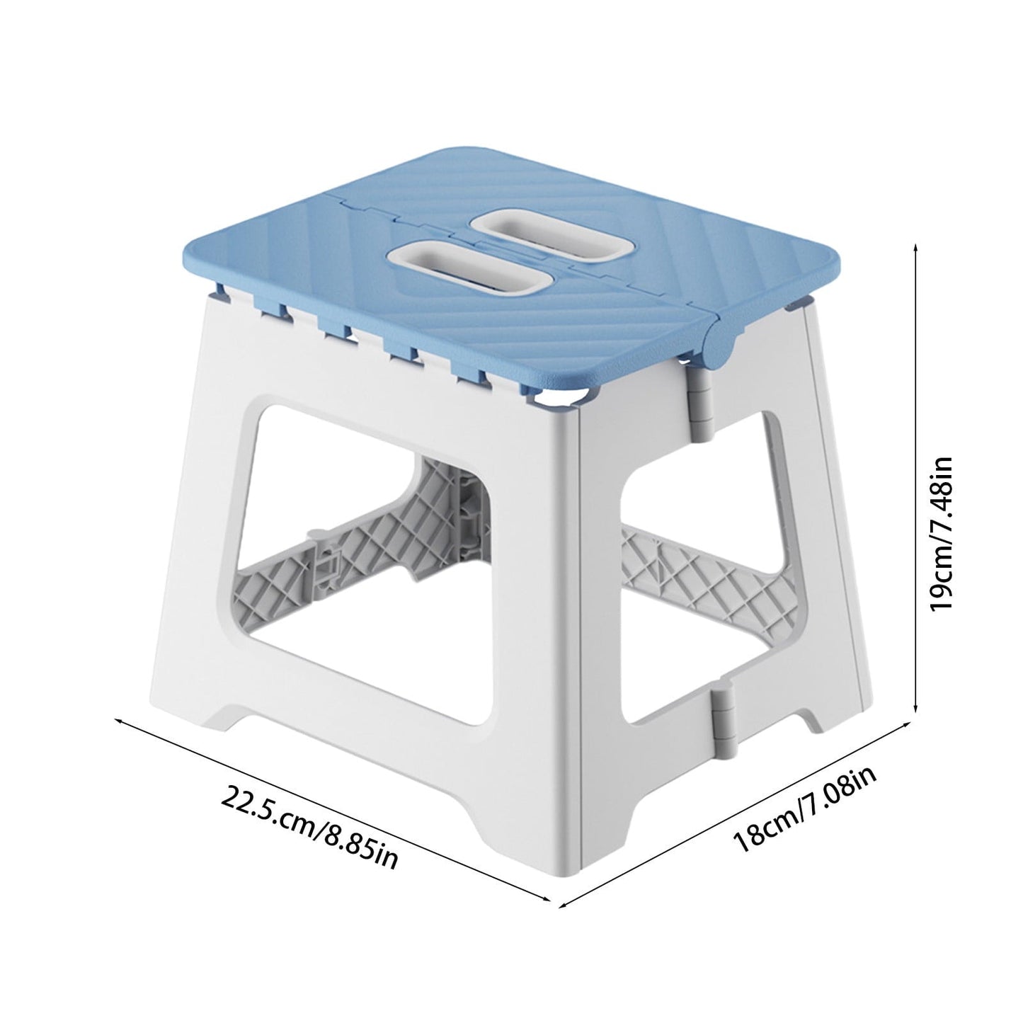 Rwvbm Foldable Plastic Stool Portable Camping Chair Lightweight & Compact 22.5x19x18cm BlueGrayPink No Assembly Needed IndoorOutdoor Use