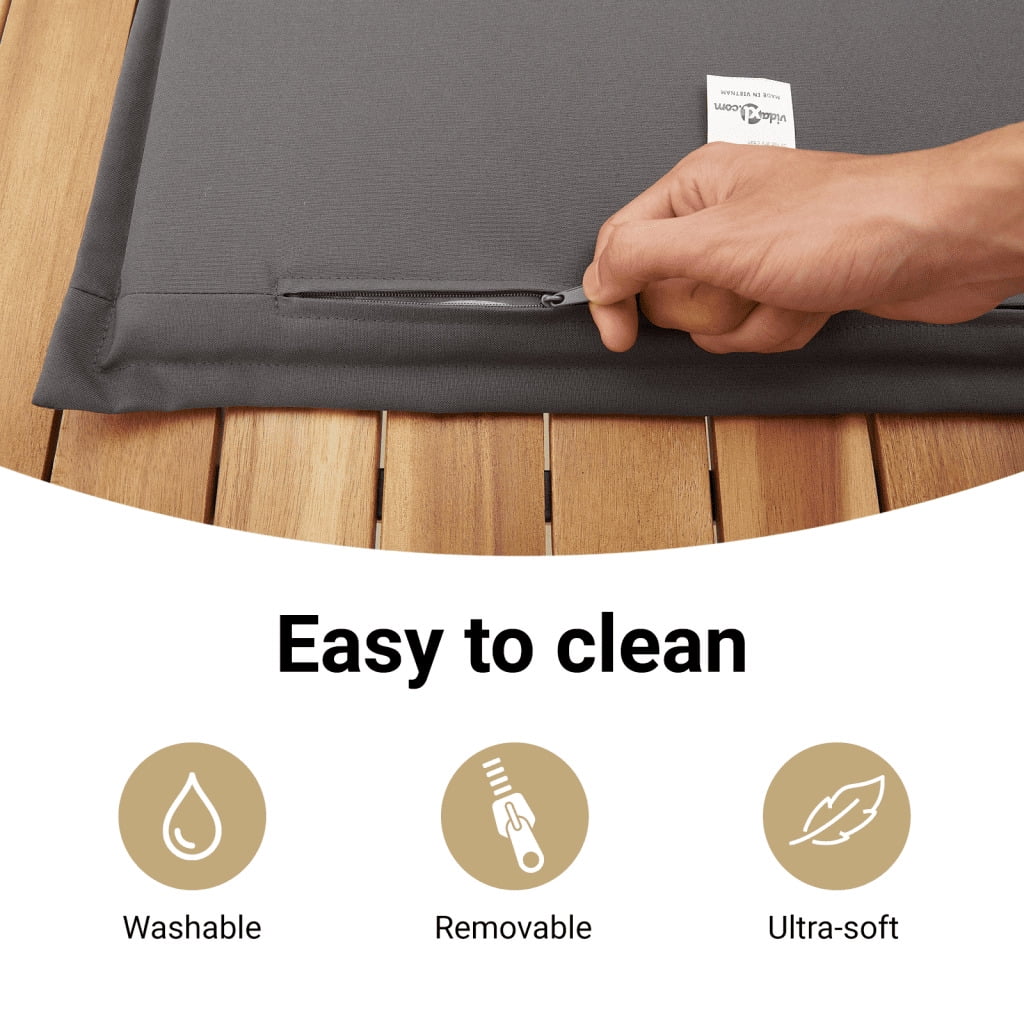 vidaXL Garden Sofa Set Gray PE rattan Medium Adjustable Feet