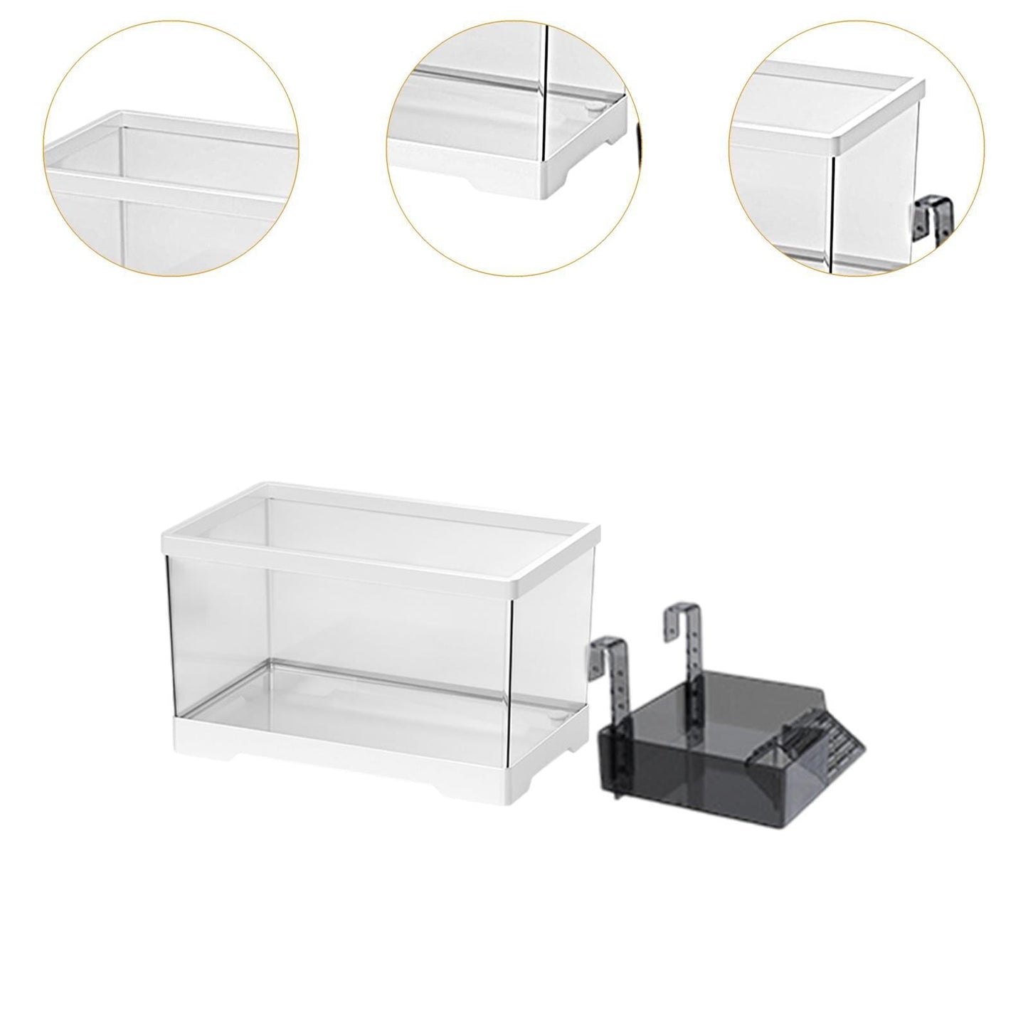 Bvdfgk Turtle Tank Aquarium Tortoise Enclosure Starter Kit Hideout Reptile Tank with Basking Aquatic Terrarium for Breeding M with