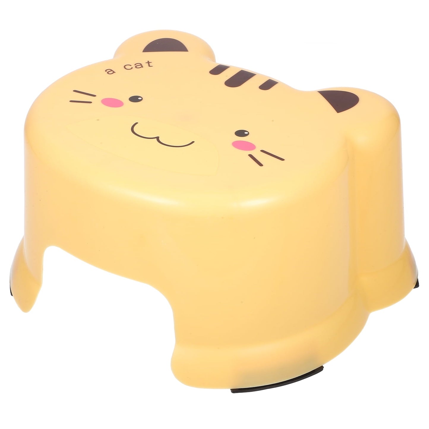 MUSEYA Small Stool for Bathroom Yellow Plastic Rectangular Stool 1Pack