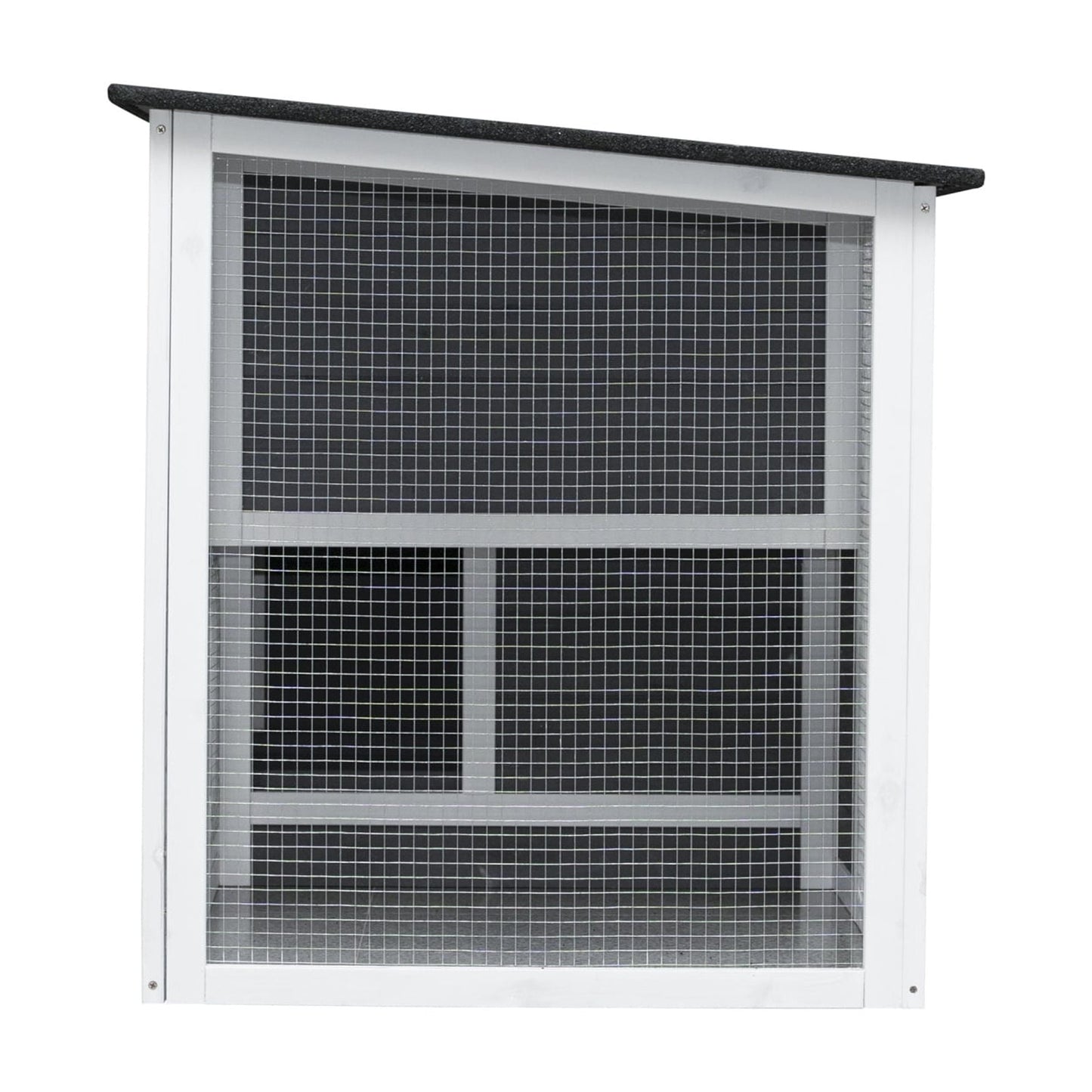 Outdoor Chicken Coop with Run Cage for 3-4 chickens, Wooden Hen House with Nesting Box and Pull Out Tray, Weatherproof Chicken Hutch for Rabbit, Poultry Pet, Duck, Gray