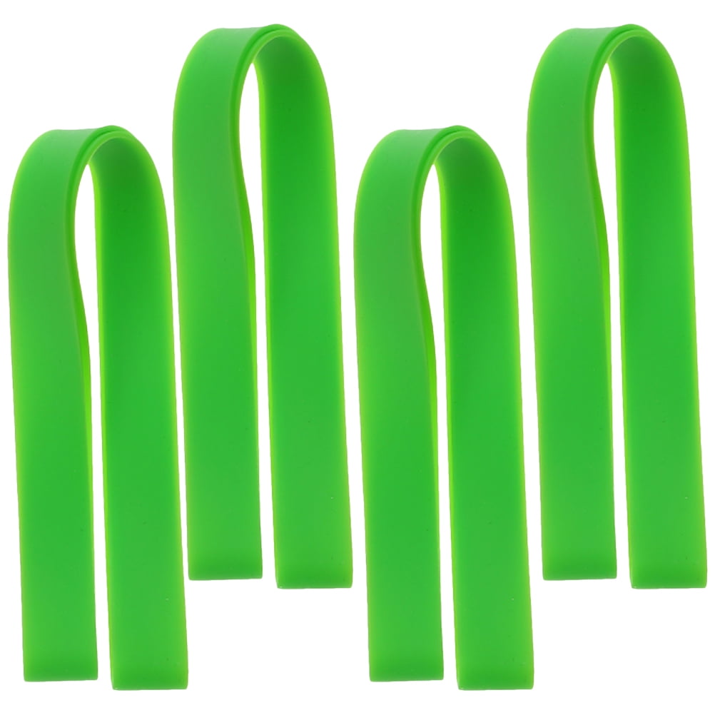 Pretyzoom 4pcs Beach Chair Strap Light Green Silicone Reusable Stretchable Family Friends