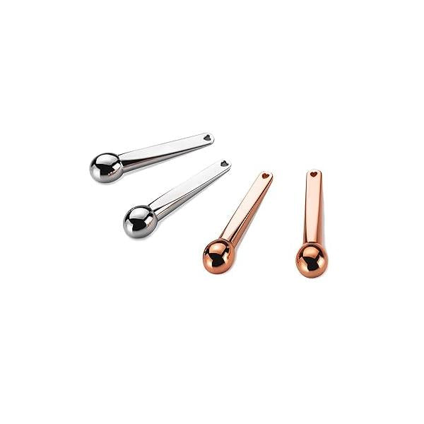 LISAPACK 4 Pack Metal Eye Cream Applicator, Serum Roller Ball Massager Stick for Reduce Depuffer, Massage (Gold&Rose Gold)