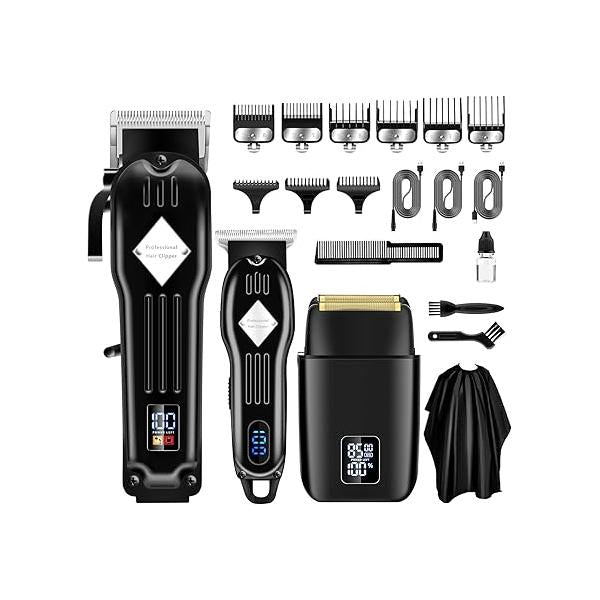 SUNNOW Hair Clippers Professional Cordless for Men, Beard Trimmer Electric Foil Shavers Razor Kit, Rechargeable Cut Machines Men's Grooming Kit Home, Barber