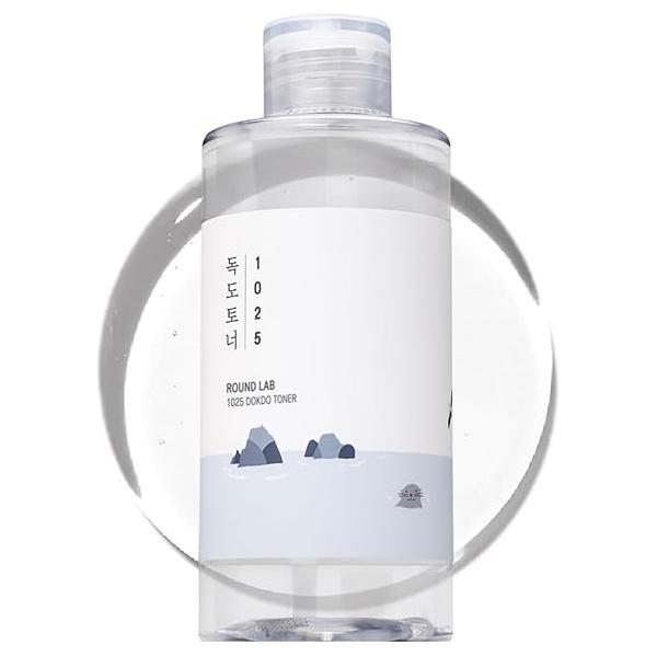 ROUND LAB 1025 Dokdo Toner 6.76 Fl Oz, Oil Control and Reduces Excess Sebum, Gentle Exfoliating Facial Toner, Deep Sea Water for Moisturization, Soft Finish Without Stickiness, Korean Skin Care