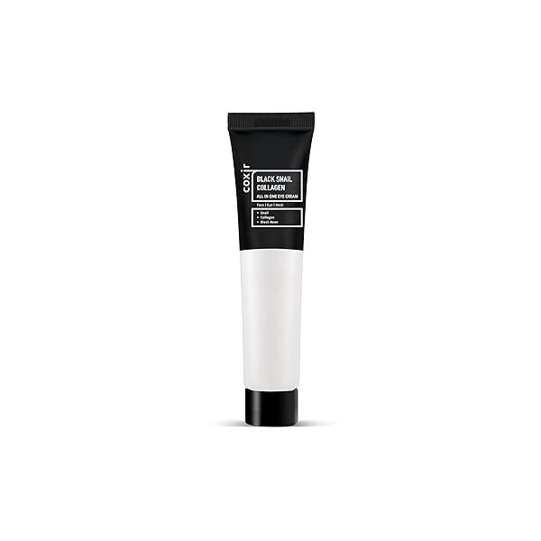 coxir BLACK SNAIL COLLAGEN ALL IN ONE EYE CREAM for eye, neck and face | Black-3-Complex: Black Rice, Collagen| Paraben Free, Cruelty Good Christmas Stocking Stuffers [30ml/1.01 fl.oz]