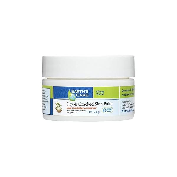 Earth's Care Dry and Cracked Skin Balm, Allergy-Tested, No Parabens, Colors or Fragrances, 0.21 OZ Trial Size