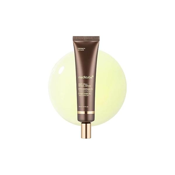 Medicube Deep Reviving Bakuchiol Retinol Facial Serum - Anti-Aging 4th Gen & Targets Fine Lines, Uneven Skin Tone, Blemish Scars Korean Care, Low Irritant, 1.01 oz
