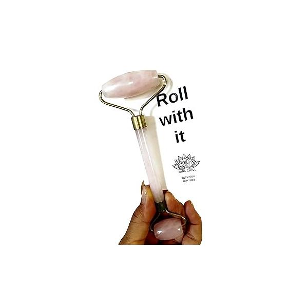 SALE EXTENDED! | Rose Quartz Roller for Face Massager Pink Jade 100% Natural Facial by Girl Chill