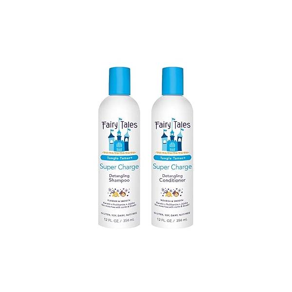 Fairy Tales Tangle Tamer Detangling Shampoo and Conditioner for Kids - Ultra Moisturizing Anti Frizz Protection Paraben Free, Sulfate Free 12 Oz each Bottle 2 pack