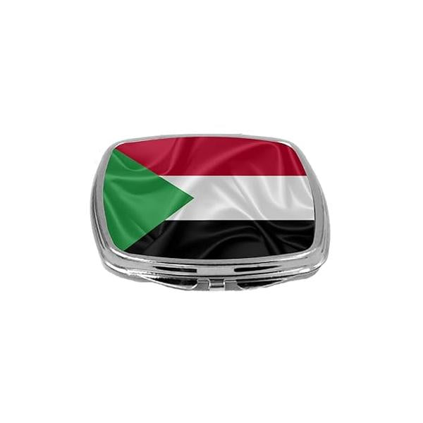 Flag Design Compact Mirror, Sudan, 3 Ounce