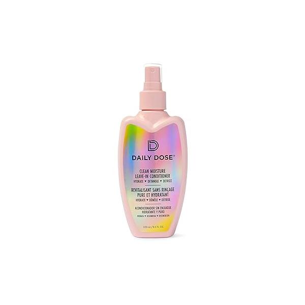 DAILY DOSE Clean Moisture Spray Leave-In Conditioner Detangler, Paraben-Free, Phthalates-Free, Cruelty-Free, Vegan