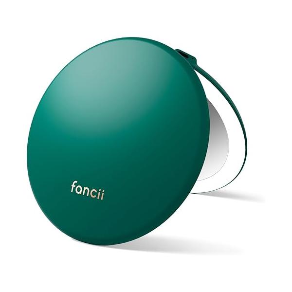 Fancii Taylor Compact Travel Makeup Mirror with Lights, 10x /1x Magnifying, Rechargeable, 3 Light Modes, Dimmable - Small Lighted Handheld Purse Mirror, Double Sided, for Gifts (Mellow Monochrome)