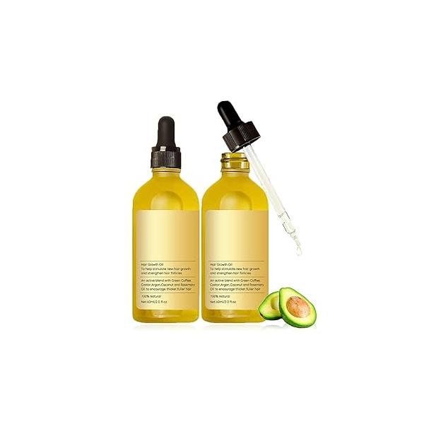Veganic Natural Hair Growth Oil,Rosemary Oil for Organic, Thin Hair, Carvenchi Oil, Dry Damaged and