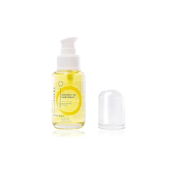Perfect Hair Coconut Oil Serum - Natural Infused with Raw Virgin Olive Oil, Sweet Almond and Keratin Smoothing for Frizzy, Dry & Damaged 50ml (1 Pack)