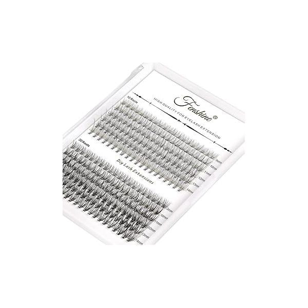 Fenshine Cluster Eyelash Extensions, 280pcs 40D Eyelashes, 0.07 D Curl Mix 9-16mm Natural False Eyelashes Soft Individual Lashes DIY Extension