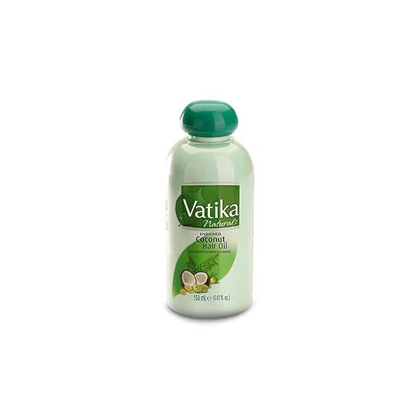 Dabur Vatika Naturals Coconut Hair Oil with Henna, Amla, Lemon & 5 Herbs - Nourish Strengthen Scalp for Healthy Radiant Kids, Women Adults 5.07 Fl Oz (Pack of 1)
