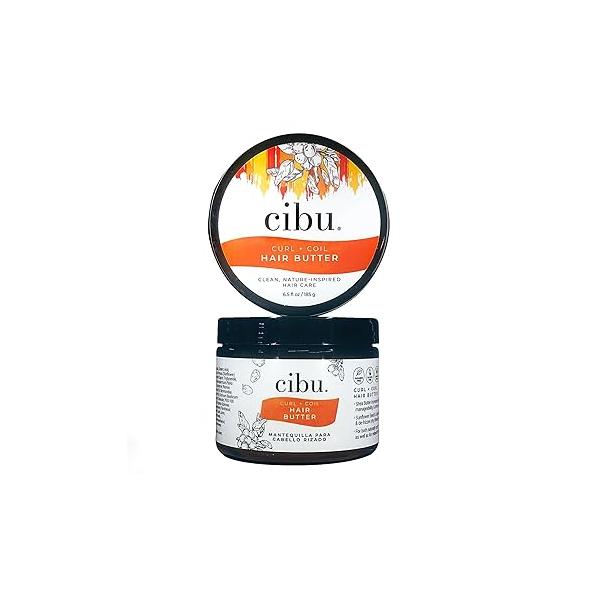 CIBU Curl + Coil Hair Butter | Nutrient-Rich Moisturizer for All Types Anti-Frizz Formula with Shea Growth 6.5oz