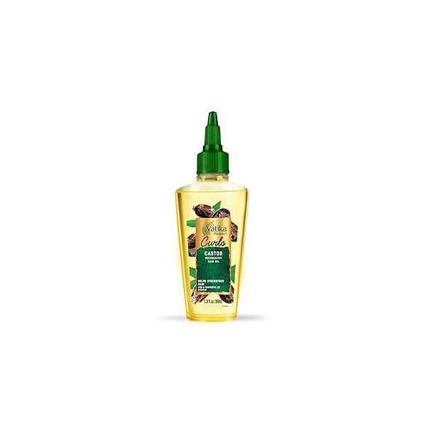 Vatika Naturals Curls Vitamin Castor Hair Oil, 100 ml, Oil for Curls, Prevent Split Ends, Boost Growth, Nourishes & Conditions Dandruff control, Seed