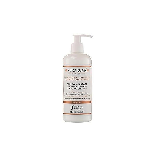KERARGAN - Daily Smoothing Leave-In Treatment with Argan Oil for Unruly, Dry, and Frizzy Hair Nourishing, Anti-Frizz, Detangling Sulfate-Free, GMO-Free, Mineral Oil-Free 11.83 Fl oz
