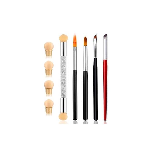 DANNEASY 6pcs Nail Design Brushes Ombre Brush Acrylic Art Set Pen for Gel Nails Manicure Tools