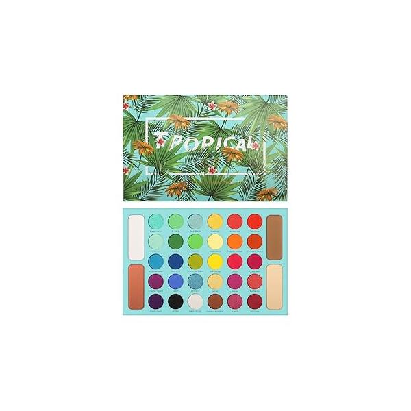 docolor Eyeshadow Palette Shimmer Matte Highly Pigmented Eye Shadow Natural Warm Glitter Long Lasting Waterproof, Professional Contour & Highlight Powder Tropical Makeup (34 Color)