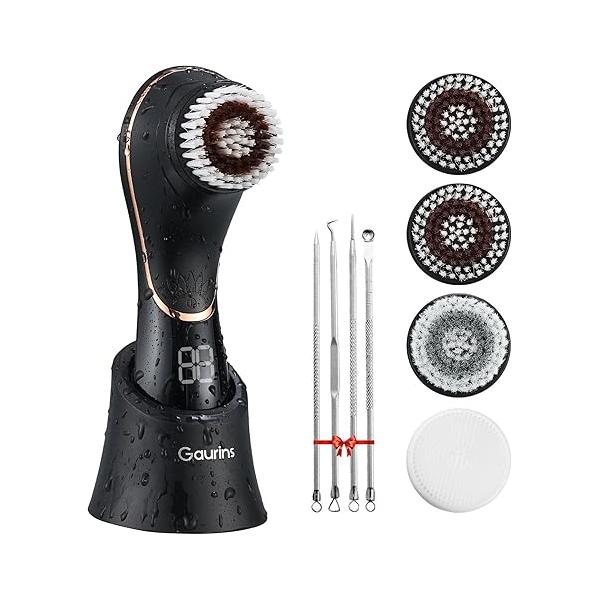 Facial Cleansing Brush Face Scrubber Exfoliator Rechargeable IPX7 Waterproof Electric Spin Cleanser Device for Exfoliating, Massaging and Deep Removing Blackhead,