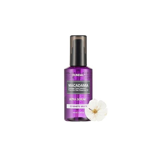KUNDAL Intense Repair with Macadamia Damage Care Hair Serum [White Musk]- Premium Essential Oil, Ultra Nourishing, Natural Ingredients. 100ml(3.38 fl oz)