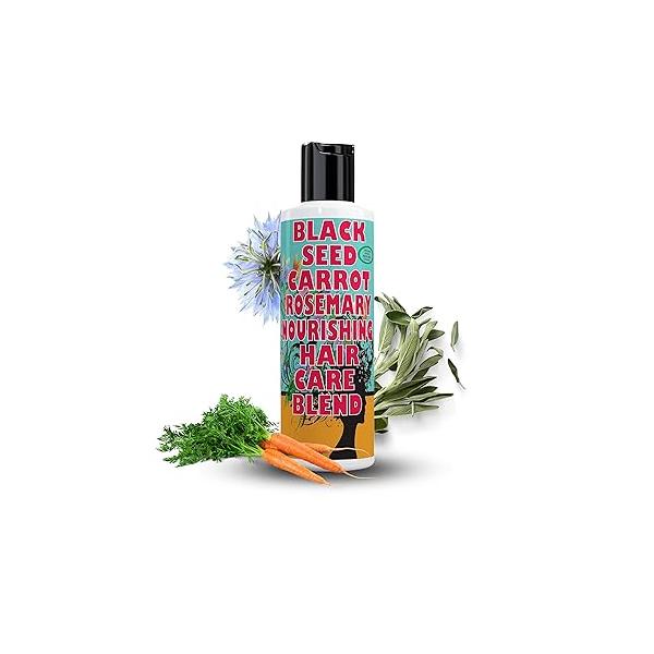 SweetSunnah Natural Black Seed and Carrot Rosemary Hair Growth Oil Formula 5 fl oz (150 ml)