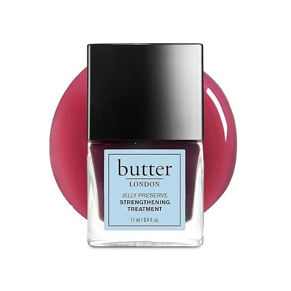 butter LONDON Nail Strengthener for Damaged Nails, Jelly Preserve - Translucent Finish Polish Strengthens, Nourishes & Rejuvenates Beds Roots Care Products