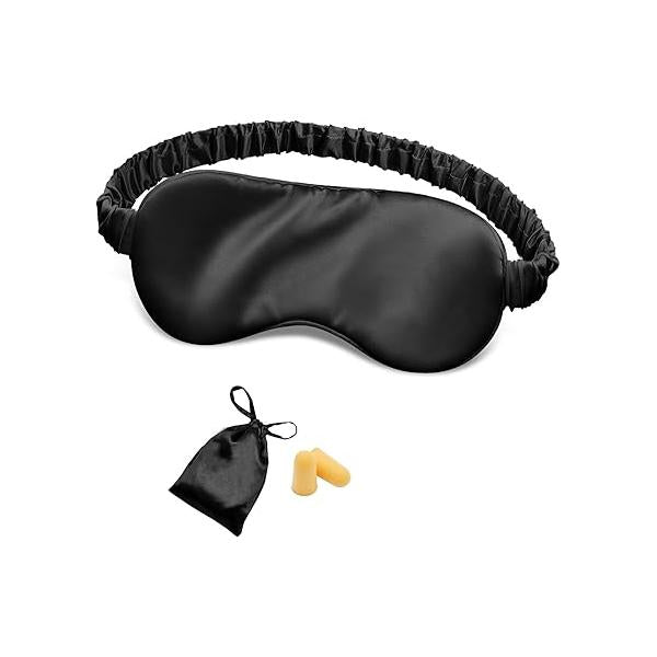 OLESILK 100% Natural Mulberry Silk Sleep Eye Mask Block Out Light, Fashion Printed Blindfold for Women Men Full Night Sleeping, Chic Cover Eyeshade, Pattern 2
