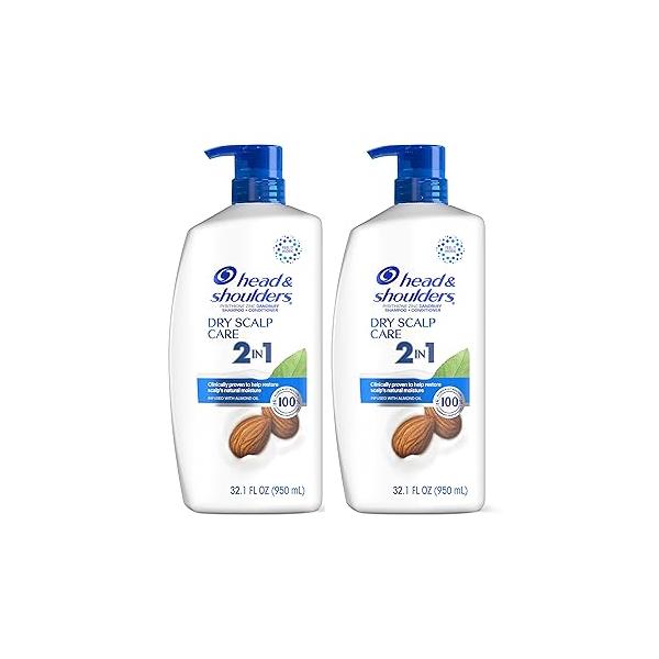 Head & Shoulders 2-in-1 Dandruff Shampoo and Conditioner Set, Advanced Dry Scalp Care, Anti Treatment, Nourishing Almond Oil, Itch Dryness Relief, Shield, 32.1 Fl Oz Each, 2 Pack