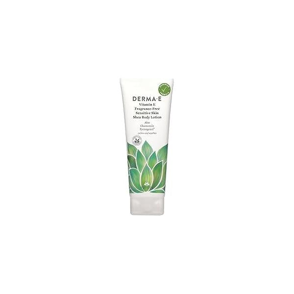 Derma E Vitamin Intense Moisture Body Lotion, 8 Oz, Fragrance-Free Moisturizing Lotion with Shea Butter, Aloe Vera, Chamomile & Pycnogenol, Soothing Sensitive Skin