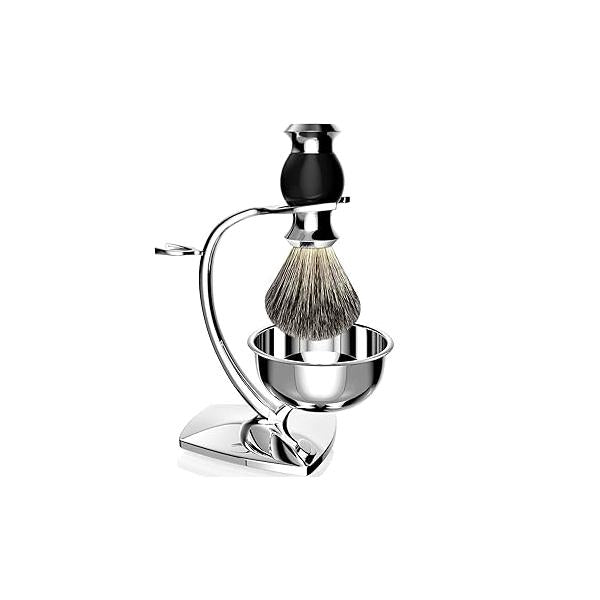 GRUTTI Magnetic Shaving Stand with Bowl - Stainless Steel Razor & Brush Holder, Chrome Alloy Base Perfect for Men, Dad, Husband (Father's Day, Birthday)