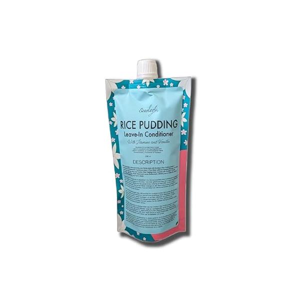 Ecoslay Rice Pudding Leave-In Conditioner for Curly & Dry Damaged Hair - Moisturizer Detangler, Strengthens Fine Hair, Men Women, 8oz