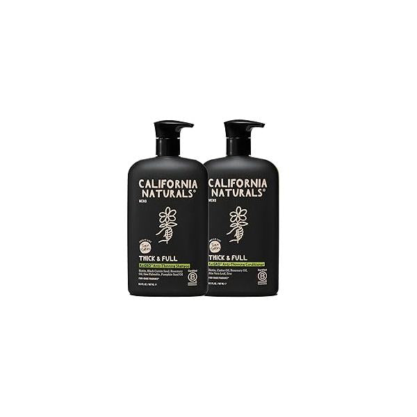California Naturals Mens Re:Gro Shampoo and Conditioner Duo Set, Anti-Thinning & Hair Growth Support, All Types, Vegan, Natural, Cruelty, Silicone, Paraben Sulfate Free for Men, 16.5 oz