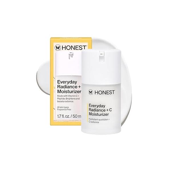 Honest Beauty Everyday Radiance Vitamin C Lightweight Moisturizer | Brightens + Improves Skin Tone Gentle for Sensitive Skin, Fragrance Free, Vegan 1.7 fl oz