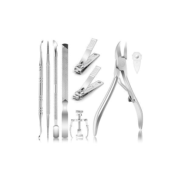12PCS Ingrown Toenail Tool Treatment Pedicure Tools，Ingrown Kit Nail Clipper Set By JTIEO