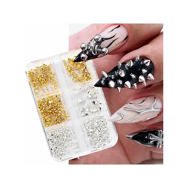 Nail Snake Charms - 6 Colours Gems 3D Diamonds Serpent Accessories, Punk for Nails Making DIY Supplies