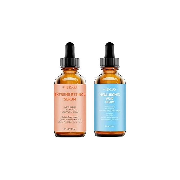 Retinol Serum for Face 2.5%, B5 Resurfacing with Vitamin C, E, Hyaluronic Acid, Niacinamide, Peptide Anti-Aging, Wrinkle Smoothing, Dark Spot Corrector, Brighten Dullness