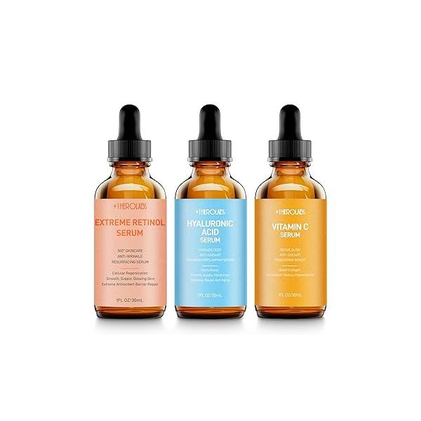 Retinol Serum for Face 2.5%, B5 Resurfacing with Vitamin C, E, Hyaluronic Acid, Niacinamide, Peptide Anti-Aging, Wrinkle Smoothing, Dark Spot Corrector, Brighten Dullness