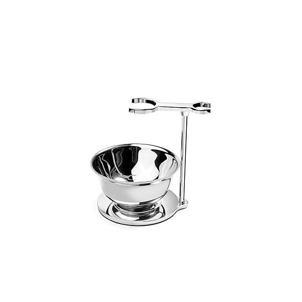 GRUTTI Magnetic Shaving Stand with Bowl - Stainless Steel Razor & Brush Holder, Chrome Alloy Base Perfect for Men, Dad, Husband (Father's Day, Birthday)